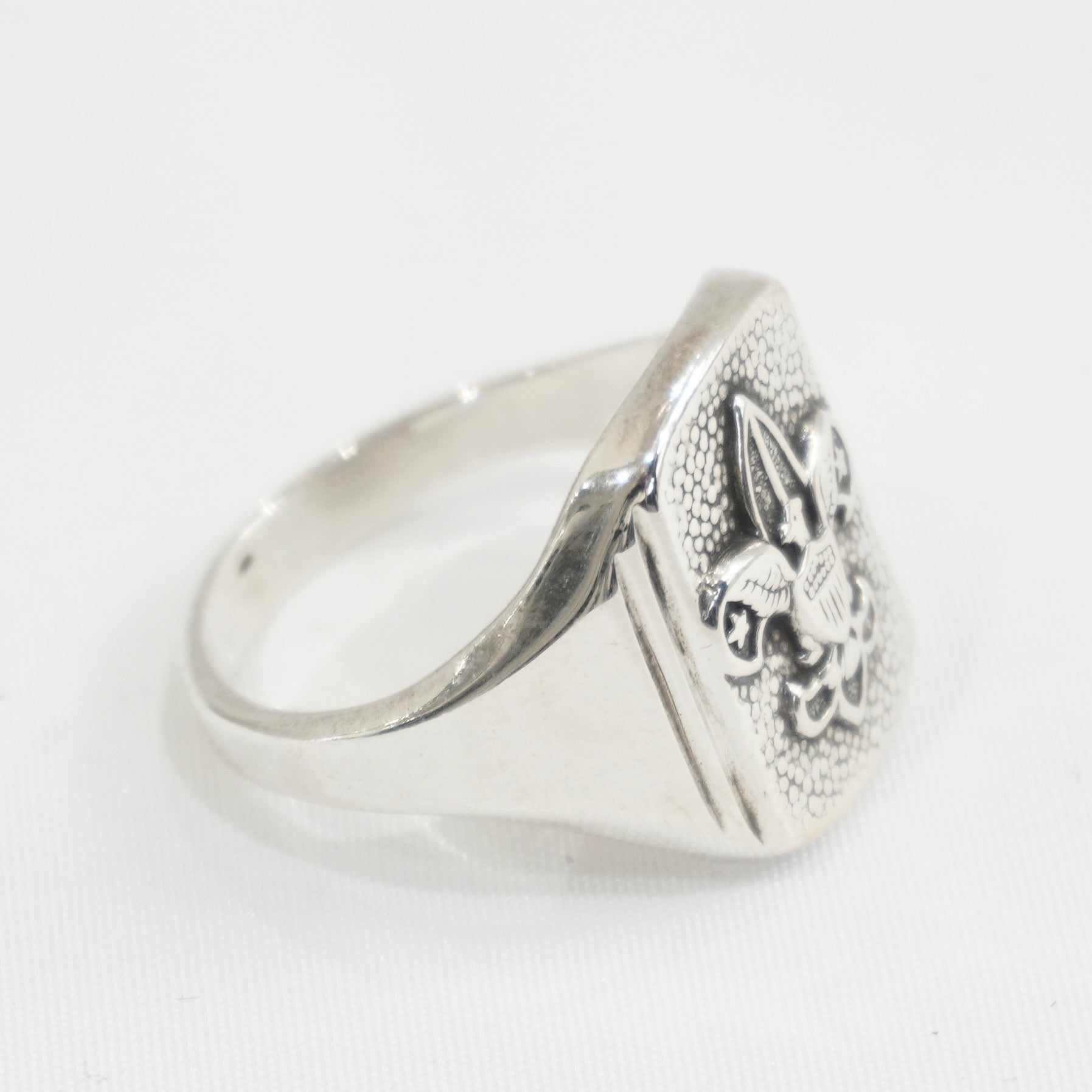 40's France vintage シグネットリング　silver925 Vintage] 925 Silver Signet Ring – Floral & Bird Motif – apartir