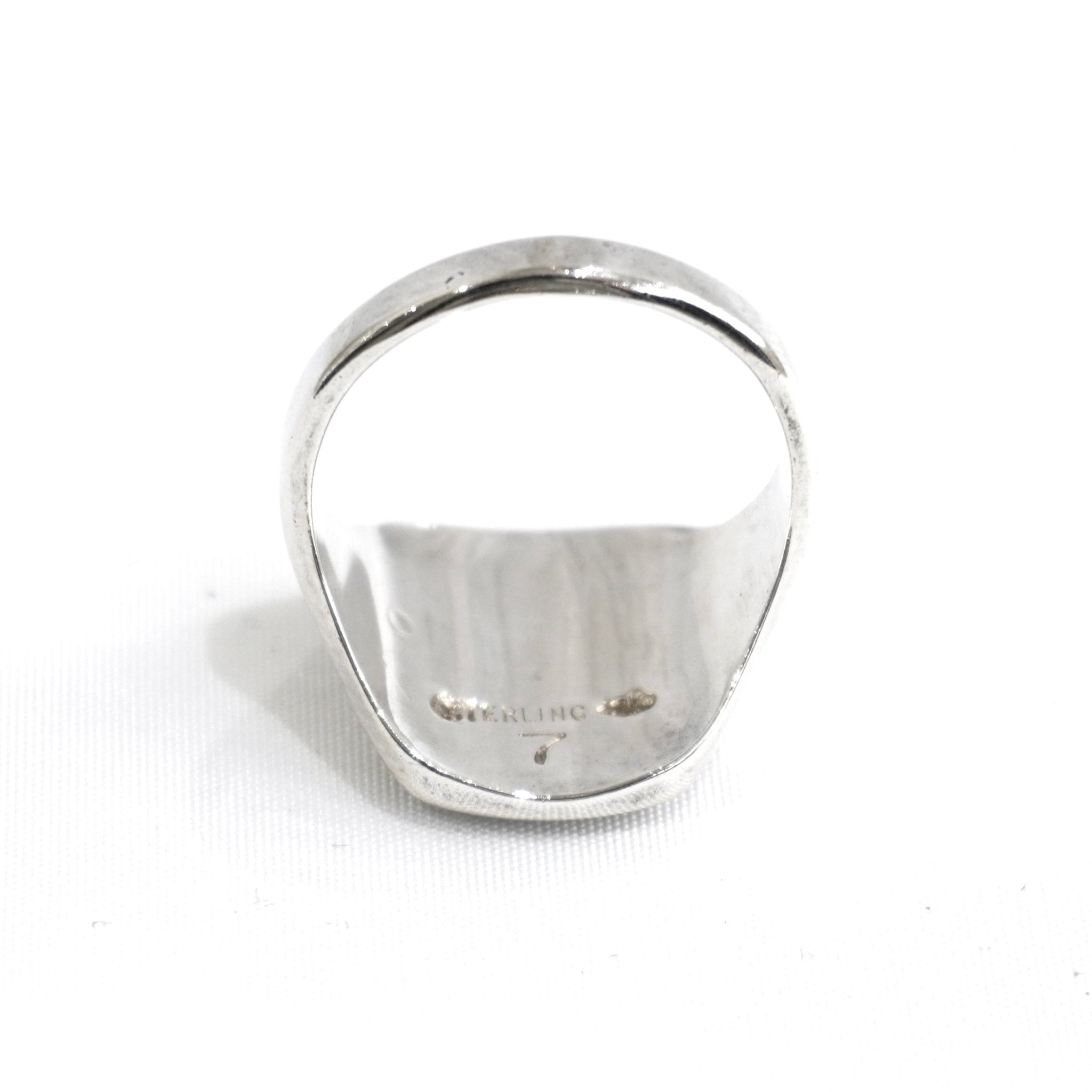 Vintage] 925 Silver Signet Ring – Floral & Bird Motif – apartir