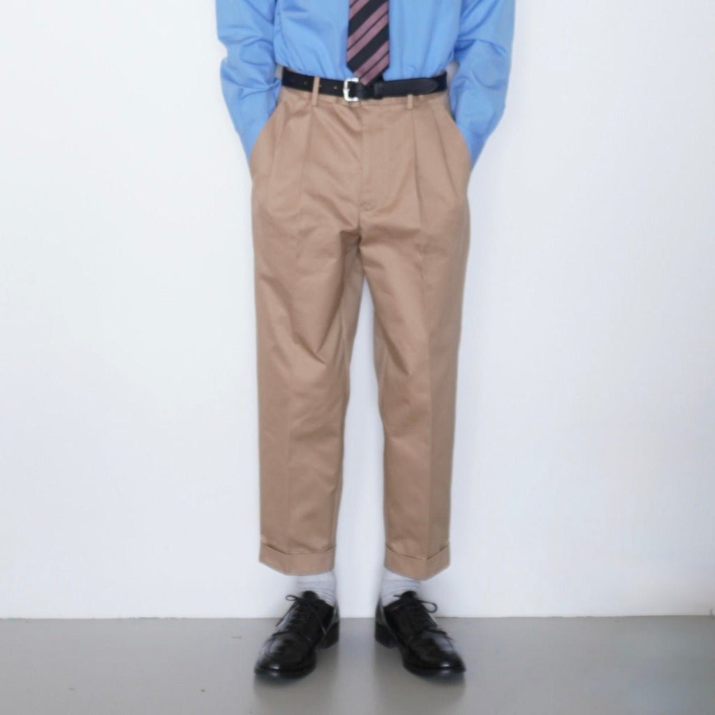 [SCYE BASICS] San Joaquin Cotton Chino Pleated Trousers サイベーシックス サンホアキン コットン チノ トラウザーズ - apartir Online Store アパルティール セレクトショップ