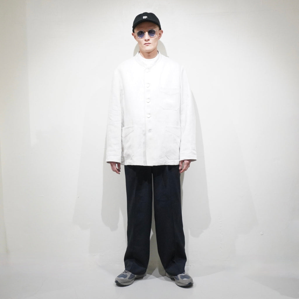 [Scye] Linen Herringbone Stand Collar Work Jacket サイ リネン ワーク ジャケット - apartir Online Store アパルティール セレクトショップ