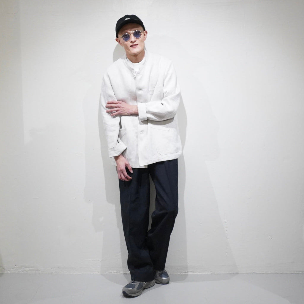 [Scye] Linen Herringbone Stand Collar Work Jacket サイ リネン ワーク ジャケット - apartir Online Store アパルティール セレクトショップ