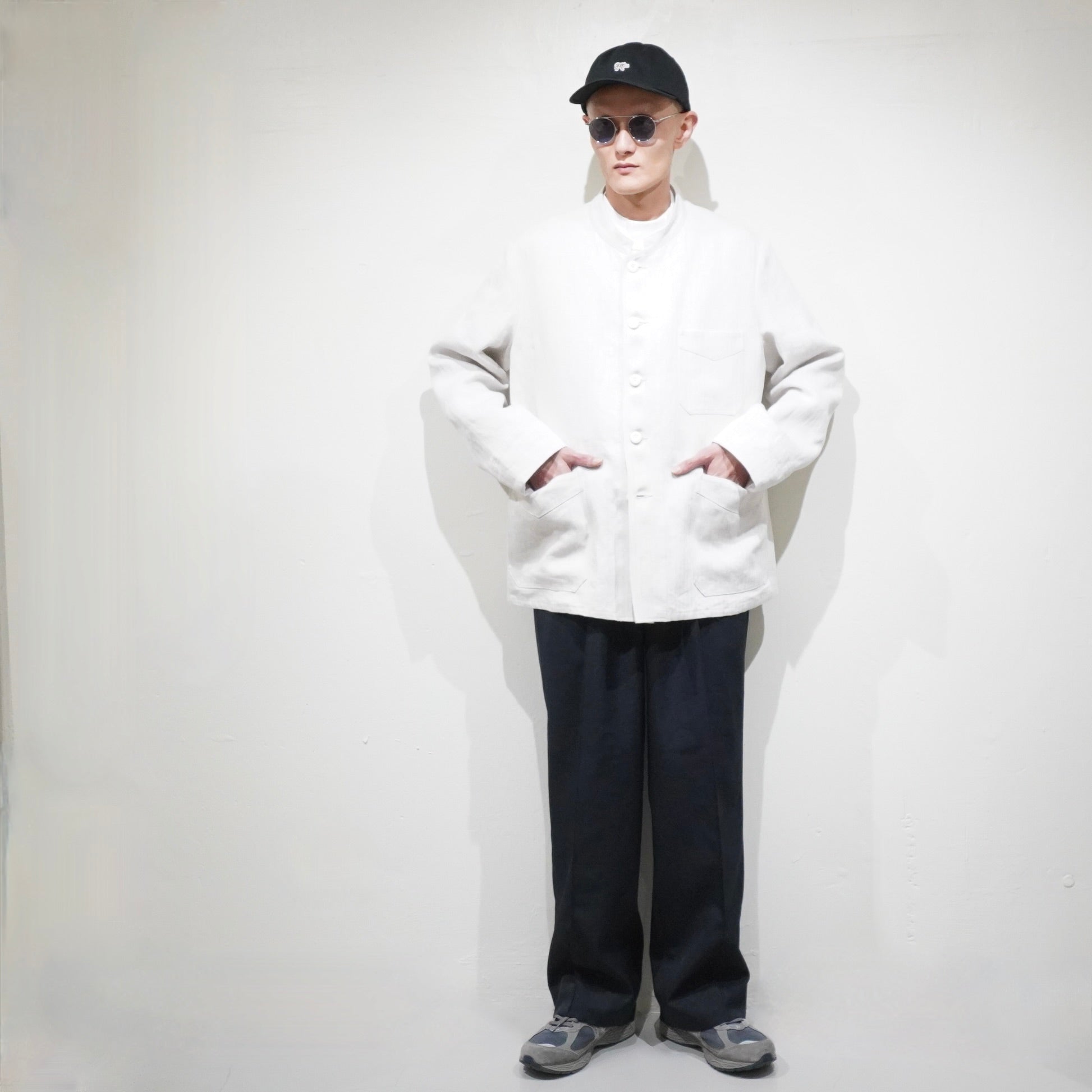 [Scye] Linen Herringbone Stand Collar Work Jacket サイ リネン ワーク ジャケット - apartir Online Store アパルティール セレクトショップ