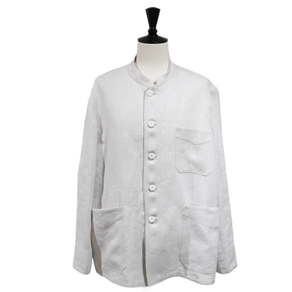 [Scye] Linen Herringbone Stand Collar Work Jacket サイ リネン ワーク ジャケット - apartir Online Store アパルティール セレクトショップ