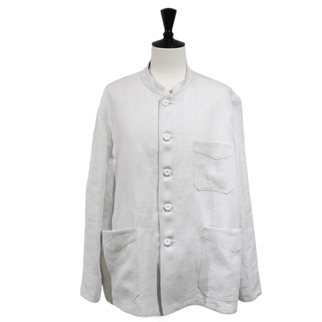 [Scye] Linen Herringbone Stand Collar Work Jacket サイ リネン ワーク ジャケット - apartir Online Store アパルティール セレクトショップ