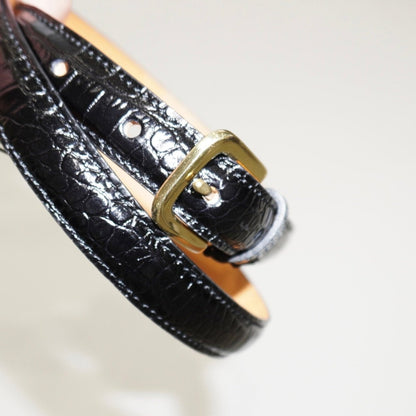 [Scye] Press Croco Dress Belt Black ベルト - #shop_name #アパルティール# #名古屋# #セレクトショップ#