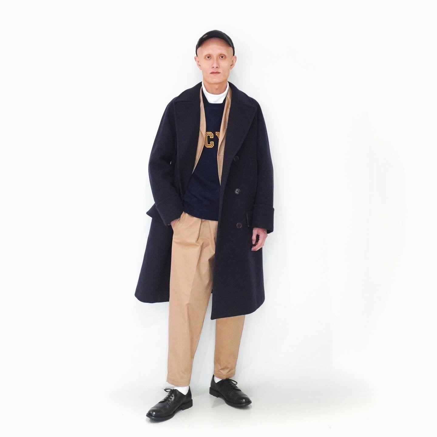 [SCYEBASICS] Super140 Wool Melton D.B Overcoat