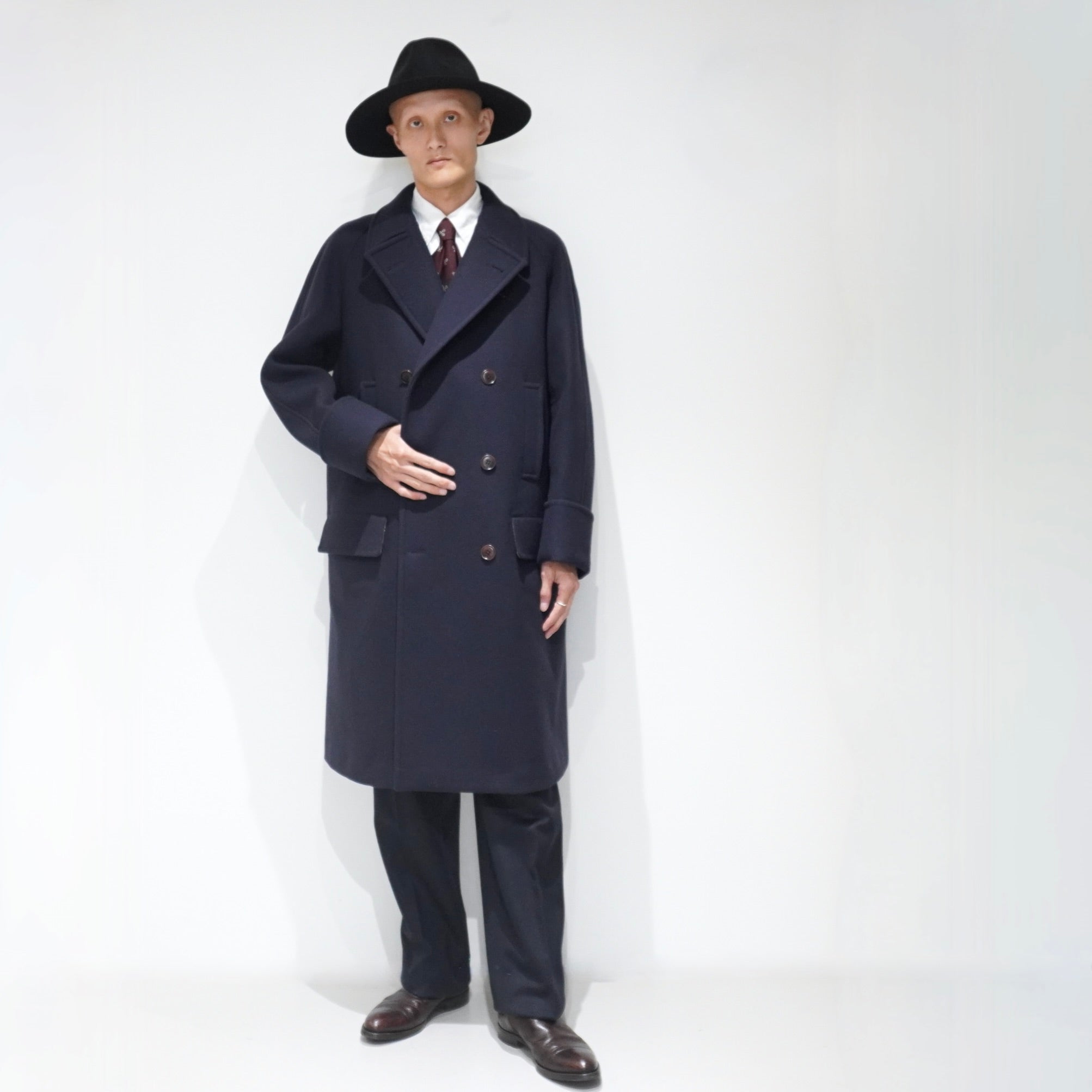 SCYEBASICS] Super140 Wool Melton D.B Overcoat - apartir ア 